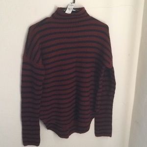 Red black mock turtleneck